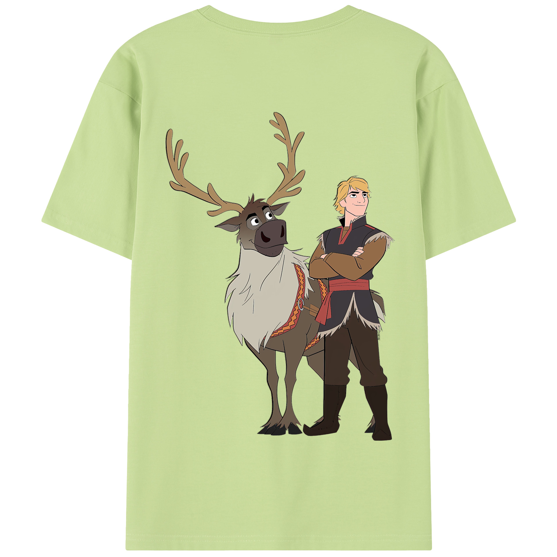 （画像用） アナと雪の女王 アンナ エルサ Frozen Anna Elsa 綿100％半袖Tシャツ（背面プリント）